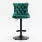 Swivel Barstools Adjusatble Seat Height, Modern Upholstered Bar Stools With Backs Comfortable Tufted For Home Pub And Kitchen Island (Set of 2)