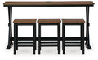 Wildenauer - Rectangular Dining Room Counter Table Set (Set of 4) - Brown / Black