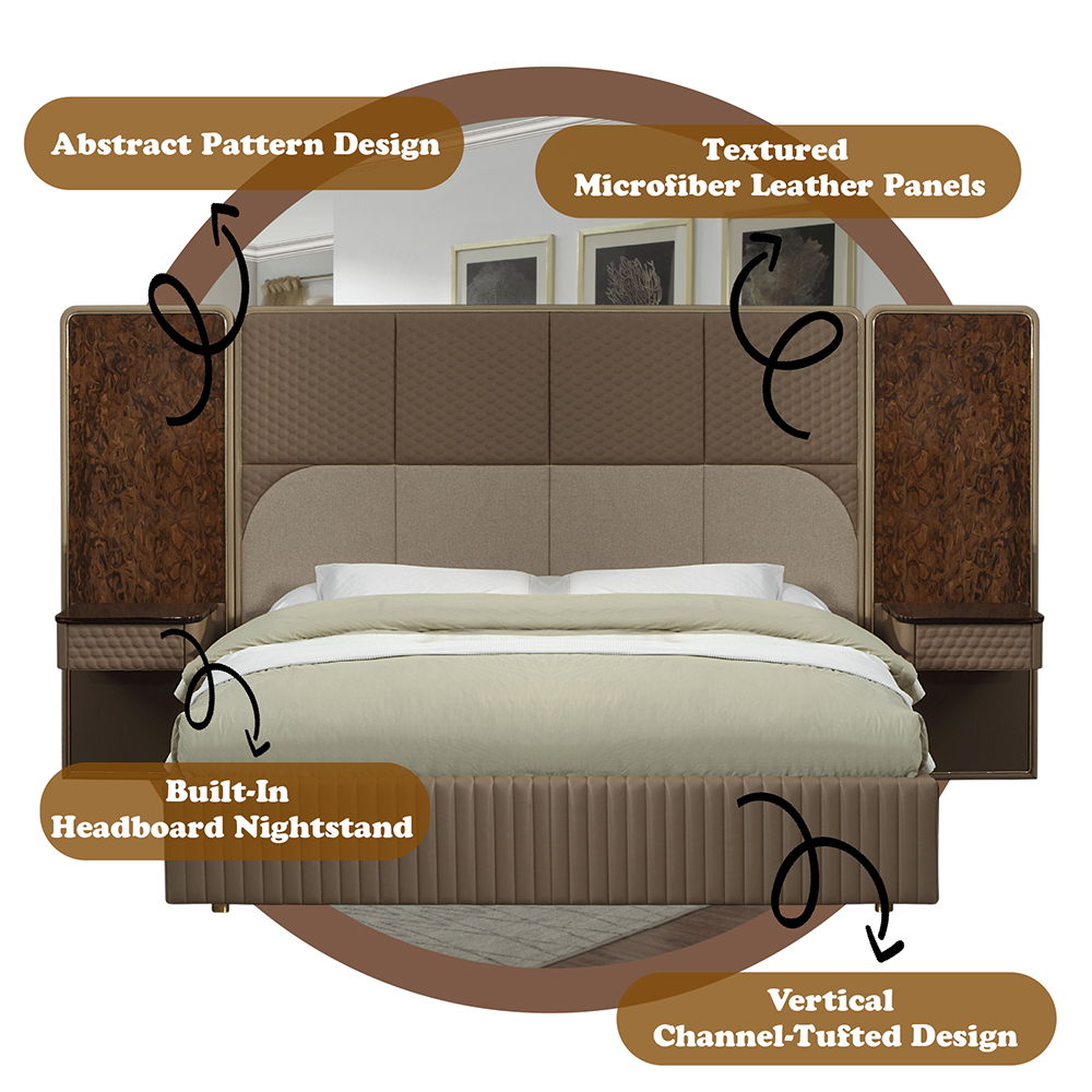 Marcelino - Eastern King Bed - Brown & Beige