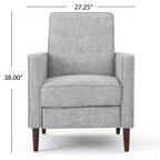 Upholstered Fabric Recliner With Button Tufted (Set of 2) - Light Gray