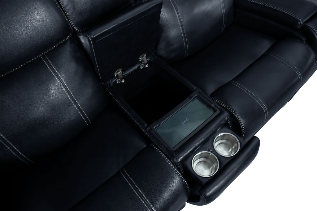 Glenwood - Power Console Loveseat-Recliner With Power And Power Headrest And Lumbar (Layflat)