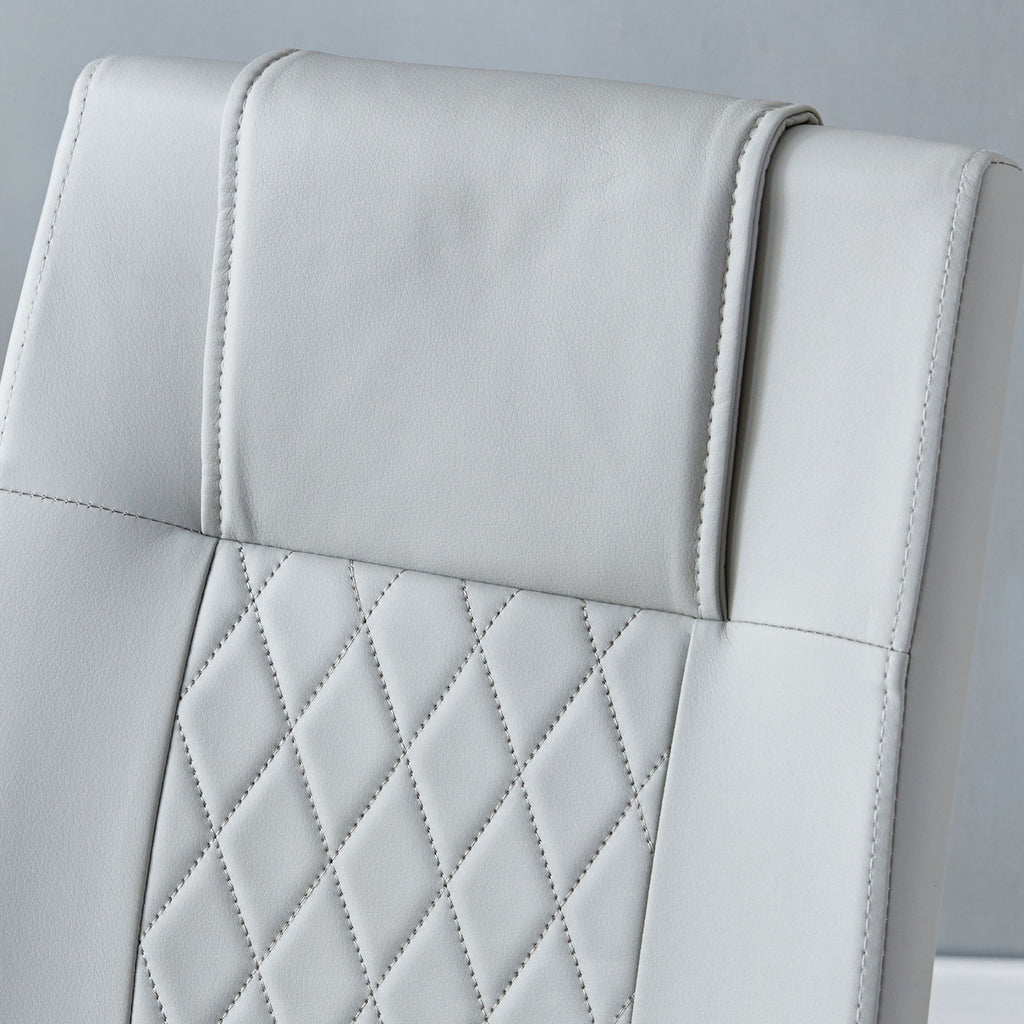 Modern Dining Chairs With Padded Seat, Metal Legs