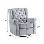 Zeger - Swivel Chair With Glider - Gray Fabric