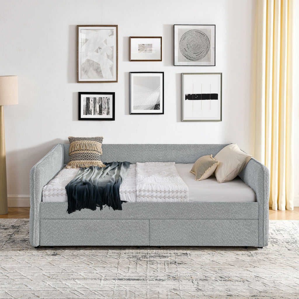 Upholstered Daybed & 2 Drawers