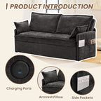 Pull Out Sofa Bed, Convertible Sleeper Sofa Couch, Side Storage, And USB / C - Type Charging Ports Chair