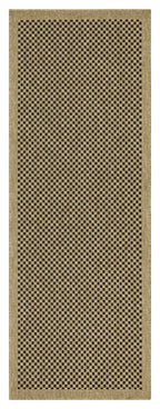 Earth - 5'3" X 7'3" Indoor, Outdoor Area Rug, Polypropylene - Jute / Black