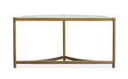 Cassidy - Demilune Sofa Table - Aged Brass And Volakas Classic