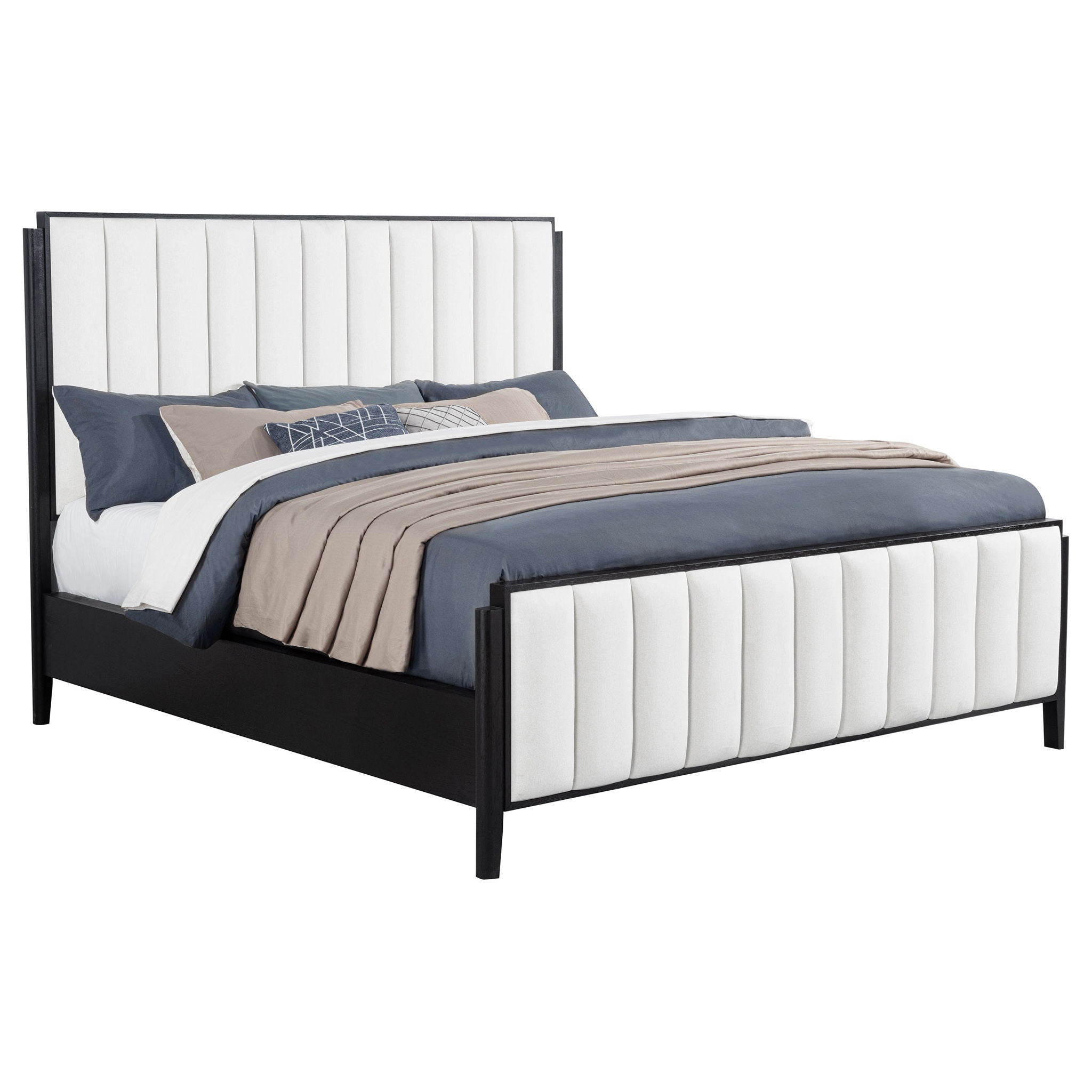 Brookmead 60-inch Upholstered California King Bed Black