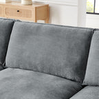 L-Shaped Sectional Sofa With Ottoman, Convertible 4 Seater Couch