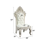 Adara - Side Chair (Set of 2) - Pearl White Synthetic Leather & Antique White