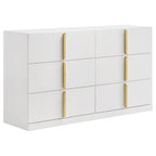 Ines 4-piece Queen Bedroom Set Grey and White High Gloss