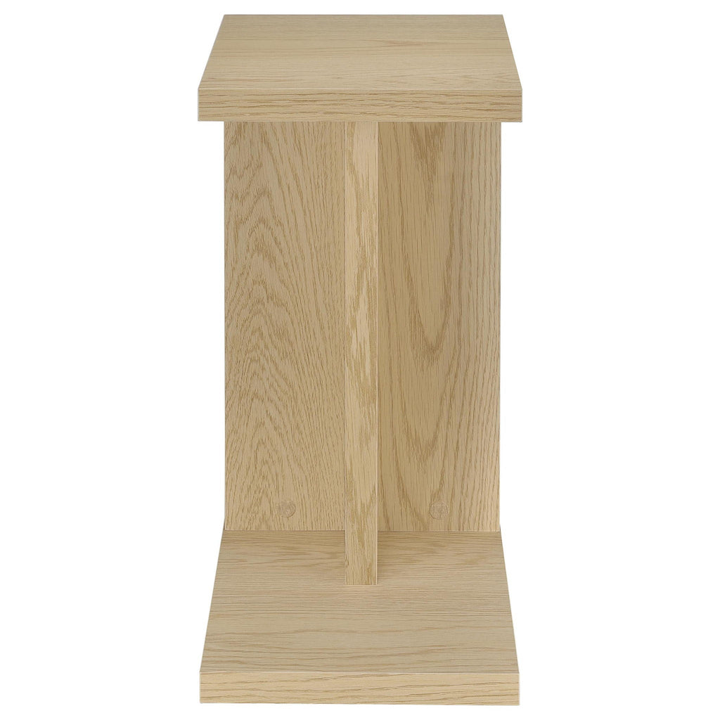 Clower Engineered Wood C-Shaped Sofa Side Table Light Oak