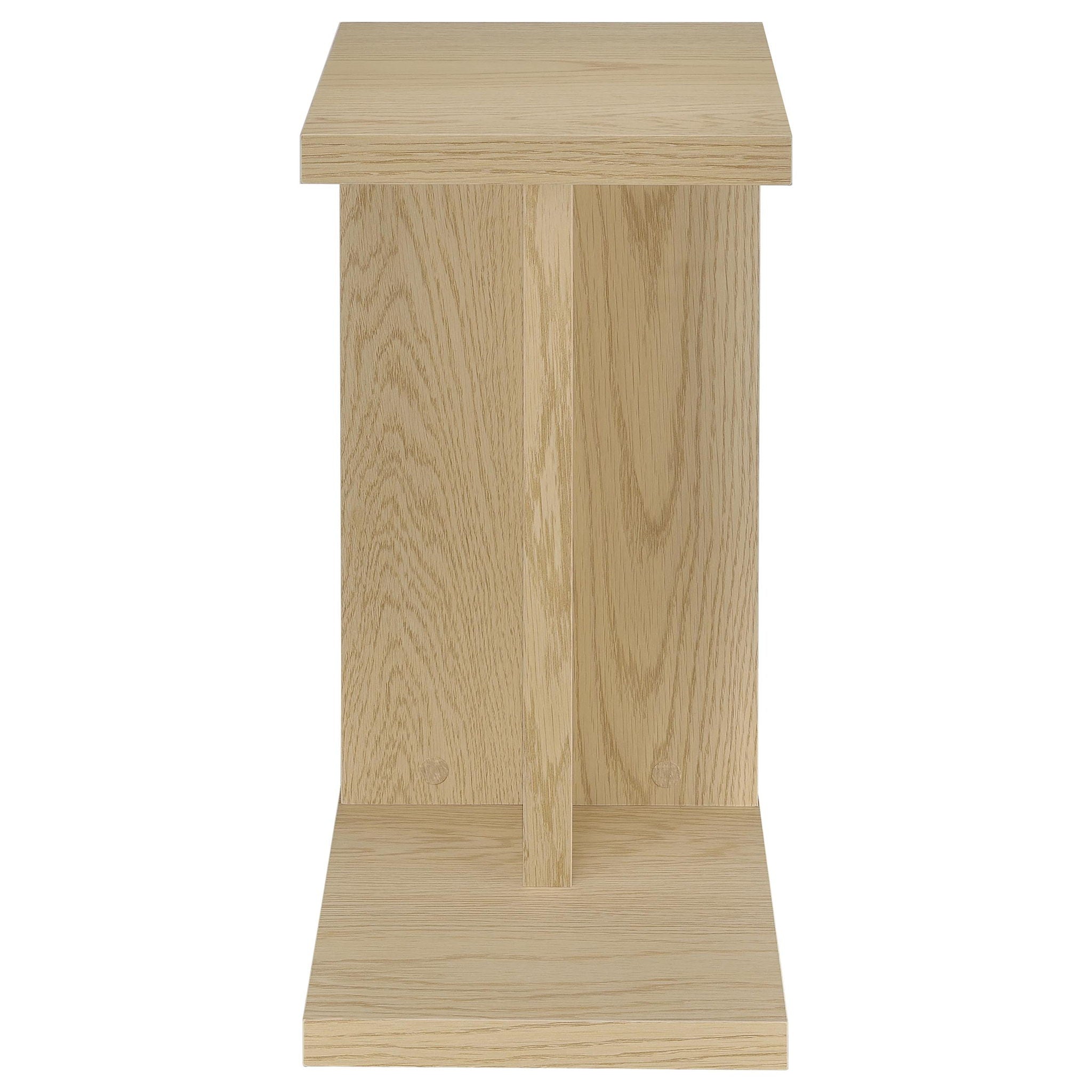Clower Engineered Wood C-Shaped Sofa Side Table Light Oak