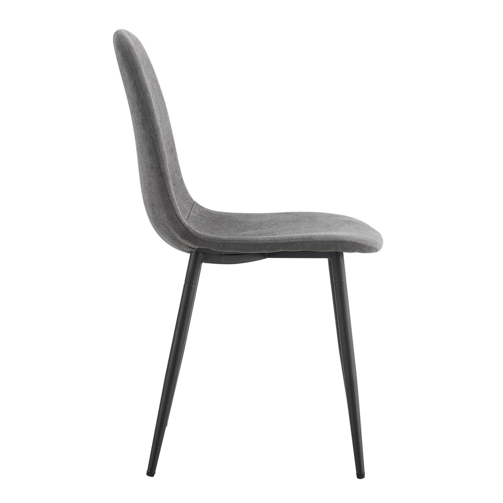 Modern Medieval Style Cushioned Side Chairs Set With Metal Legs For Kitchens