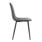 Modern Medieval Style Cushioned Side Chairs Set With Metal Legs For Kitchens