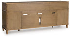 Sharlance - XL TV Stand With Fireplace Option - Light Brown