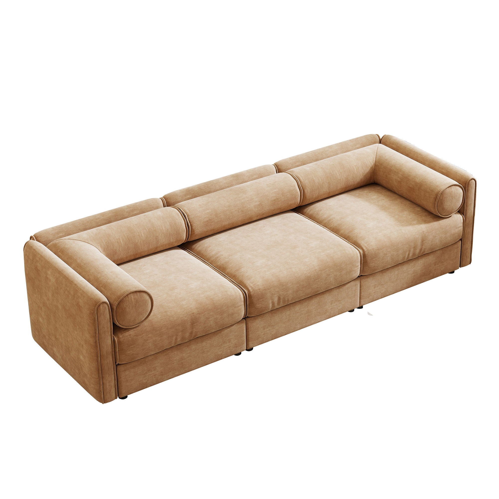 Stylish Sofa With Storage Seat And Cylindrical Backrest