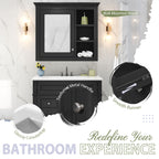Bathroom Vanity With Medicine Cabinet, Royal Mirror Cabinet, Modern Bathroom Storage Cabinet With 2 Soft Closing Doors And 4 Drawers