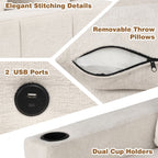 Sectional Sofa Convertible Pull-Out Sofa Bed With A Movable Storage Ottoman For Living Room