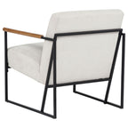 Monsen Fabric Upholstered Metal Frame Accent Chair Ivory