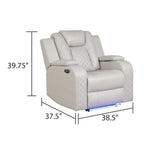 Benz - LED & Power Recliner Chair With Adjustable Headrest