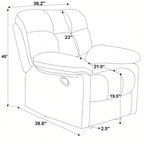 Devonaire - Manual Recliner With Padded Arms - Dark Brown