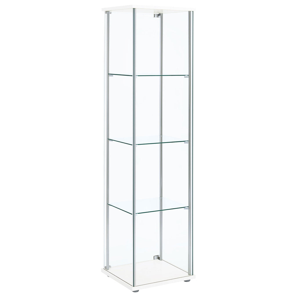 Bellatrix 3-shelf Clear Glass Curio Cabinet White