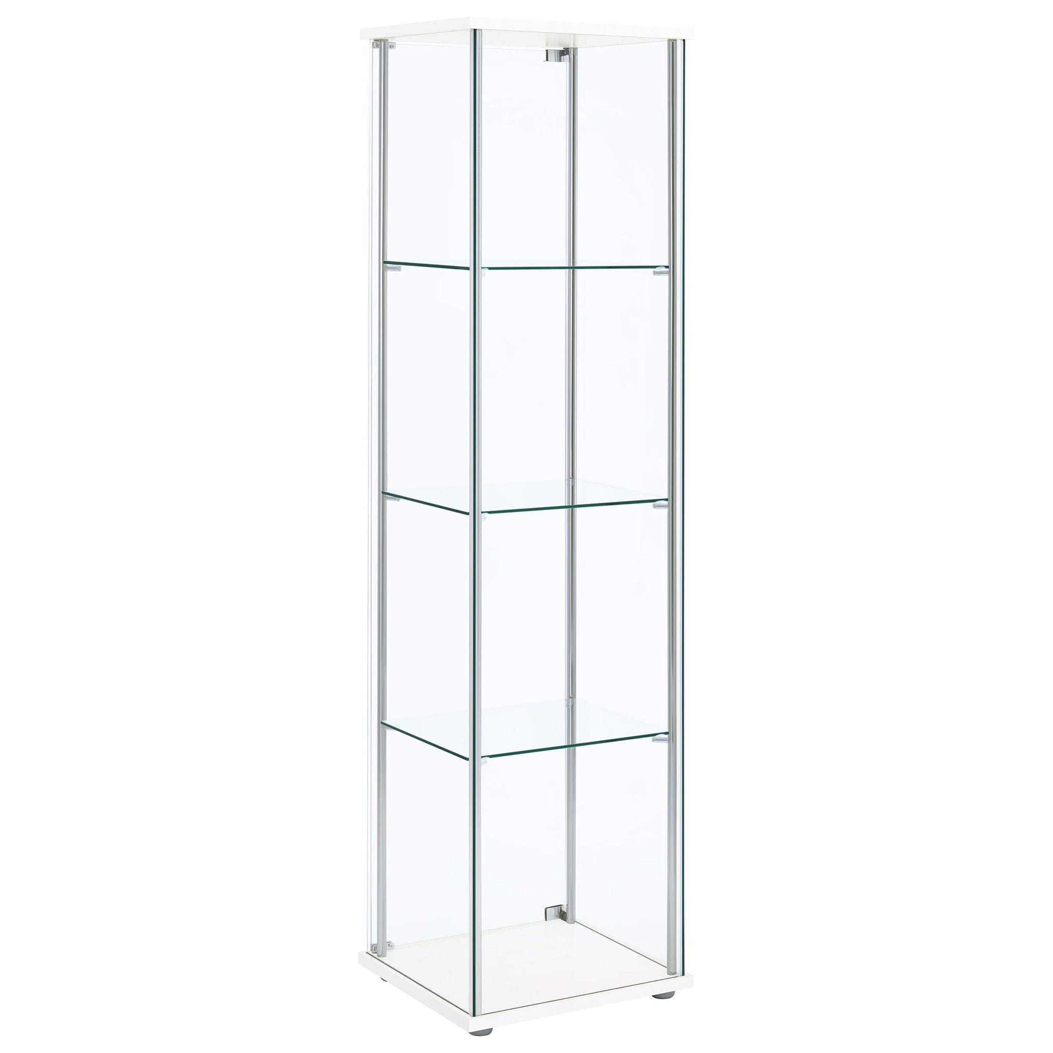 Bellatrix 3-shelf Clear Glass Curio Cabinet White