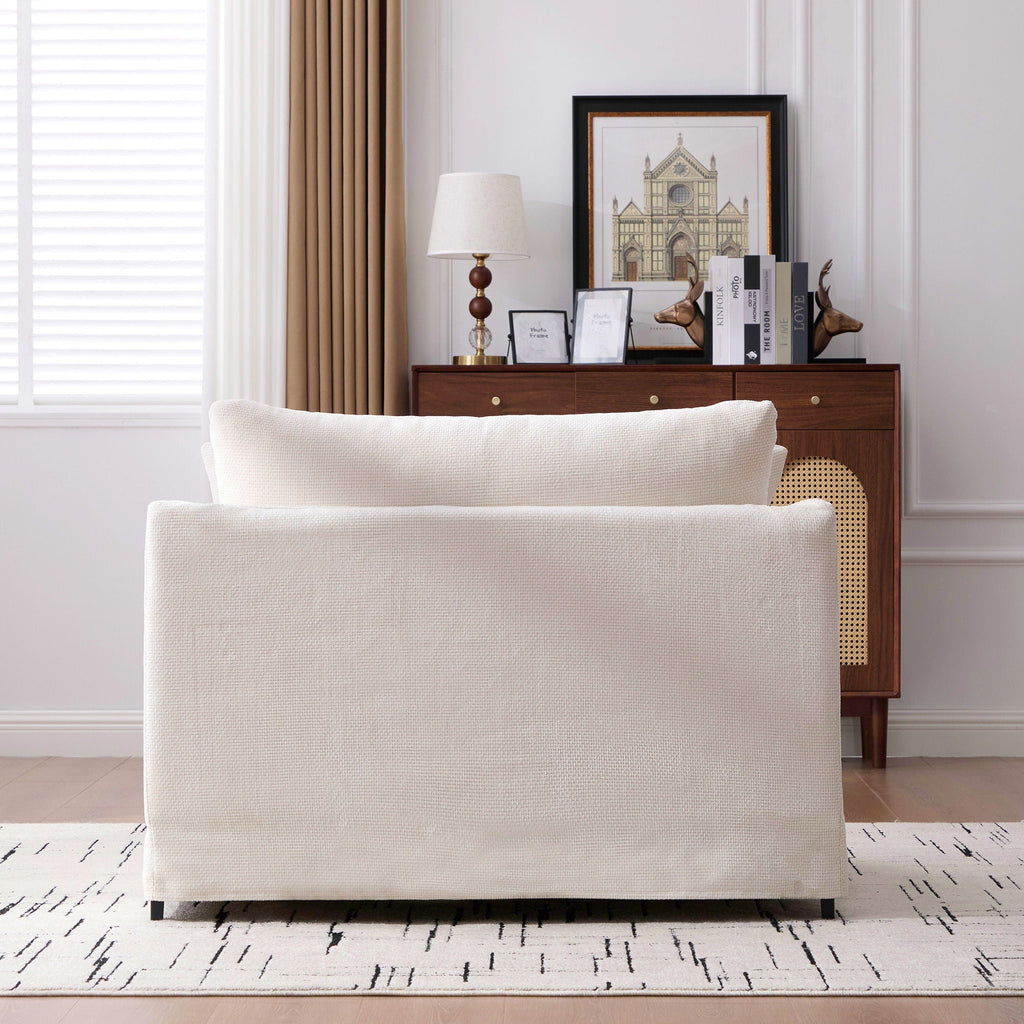 Farmhouse Accent Chair With 2 Bolster Pillows