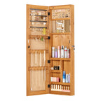 Jewelry Armoire Organizer With Full Length Mirror, Wall Mounted Lockable Cabinet With LED Light