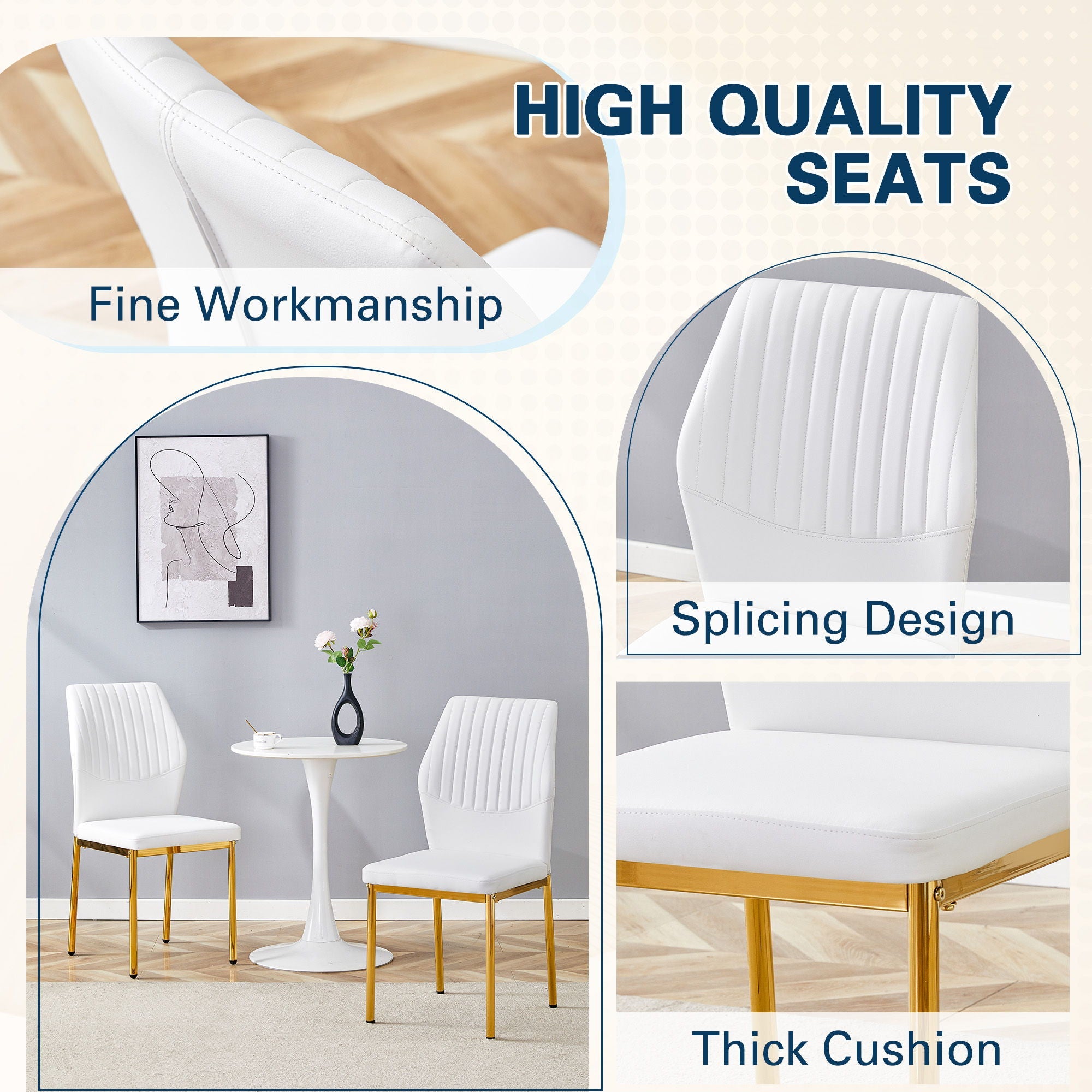 Luxury Simple Chair With Metal Leg