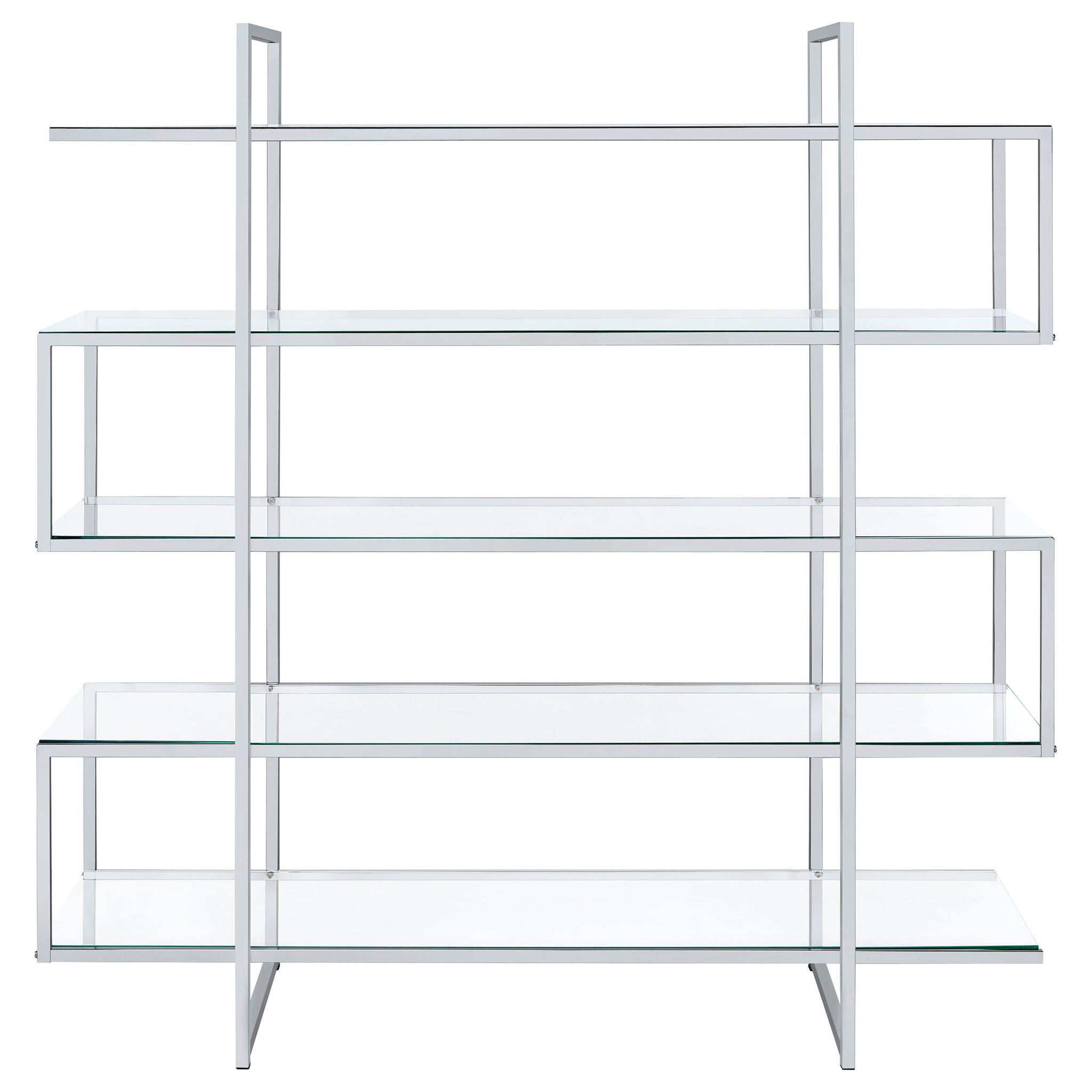 Elmer 63-inch 5-shelf Bookshelf Clear and Chrome