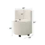 Blayde - Side Chair With Swivel (Set of 2) - White Chenille Fabric