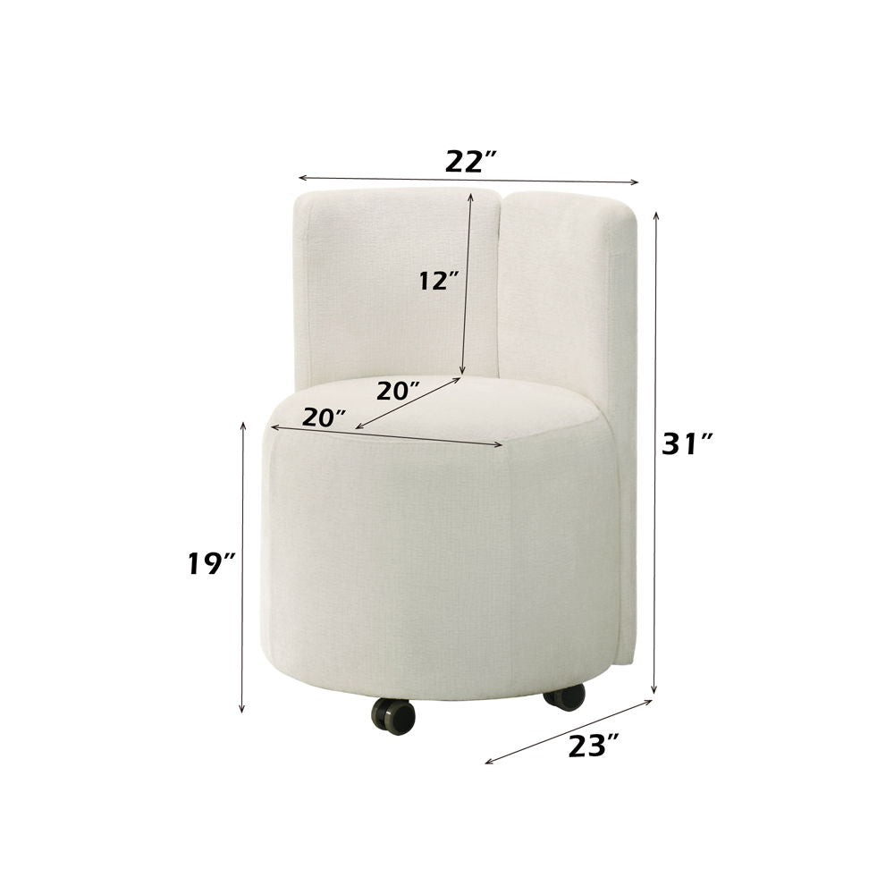 Blayde - Side Chair With Swivel (Set of 2) - White Chenille Fabric