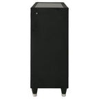 Ravenne 8-drawer Velvet Upholstered LED Dresser Cabinet Black