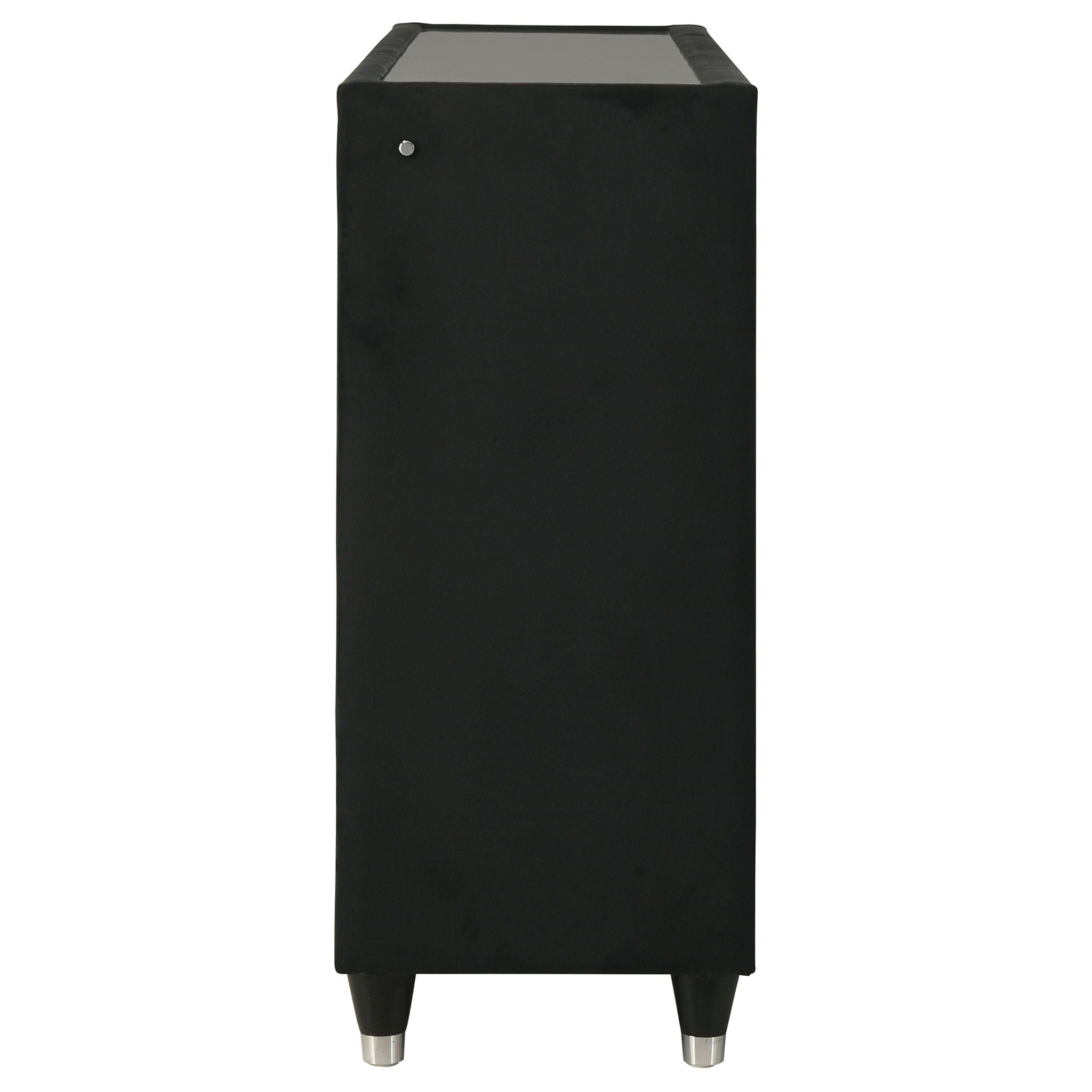 Ravenne 8-drawer Velvet Upholstered LED Dresser Cabinet Black