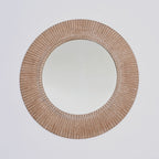 Handcarved Decorative Hanging Wall Mirror - Antique Brown / White