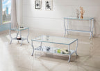 Saide Square Glass Top Side End Table Chrome