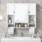 Wall Mounted Bathroom Storage Cabinet With Mirror, Medicine Cabinet With Towel Bar