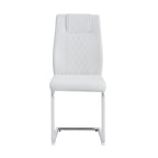 Modern Dining Chairs With Padded Seat, Metal Legs