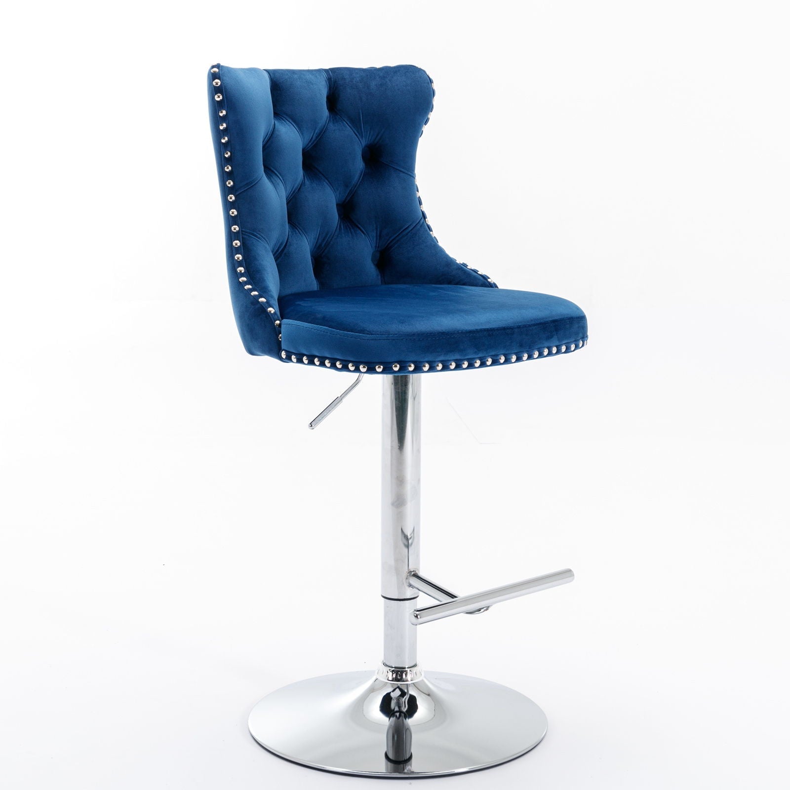 Swivel Barstools Adjusatble Seat Height From 25-33", Modern Upholstered Base Bar Stools With Backs Comfortable Tufted For Home Pub And Kitchen Island (Set of 2)