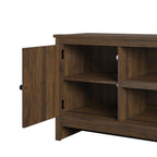 TV Stand For TVs Up To 65" With Open Shelves And Storage Cabinets - Walnut