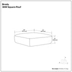 Brody - Large Square, Coffee Table Pouf