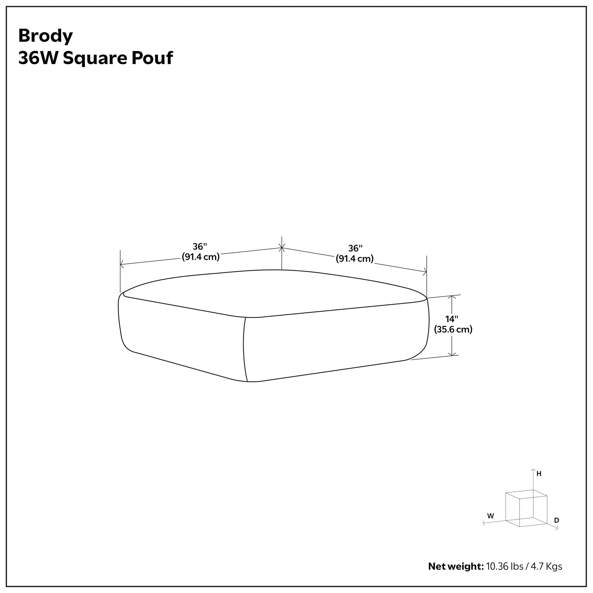 Brody - Large Square, Coffee Table Pouf