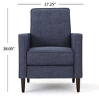 Mid-Century Modern Recliner With Button Tufted Waffle Stitch