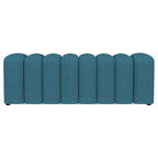 Summer Fabric Upholstered Tufted Accent Bench Peacock Blue
