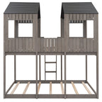 Bunk Bed With Roof, Window, Guardrail, Ladder