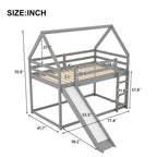 House Shape Bunk Bed With Slide And Ladder