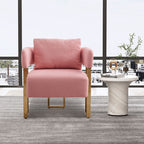 Modern Decorative Chair Teddy Fleece Upholstered And Metal Foot