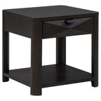 Marcelo Wood End Table with Drawer and Shelf Coffee